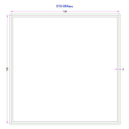 Tube Carré Aluminium 135x135mm