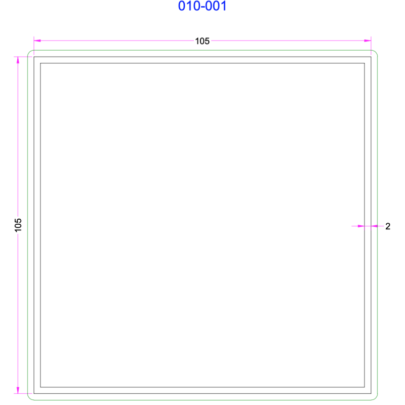 Tube Carré Aluminium 105x105mm