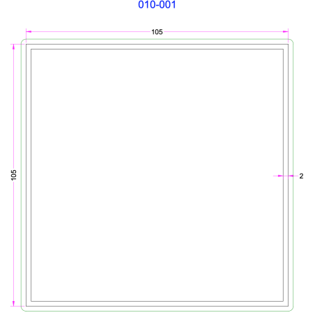 Tube Carré Aluminium 105x105mm