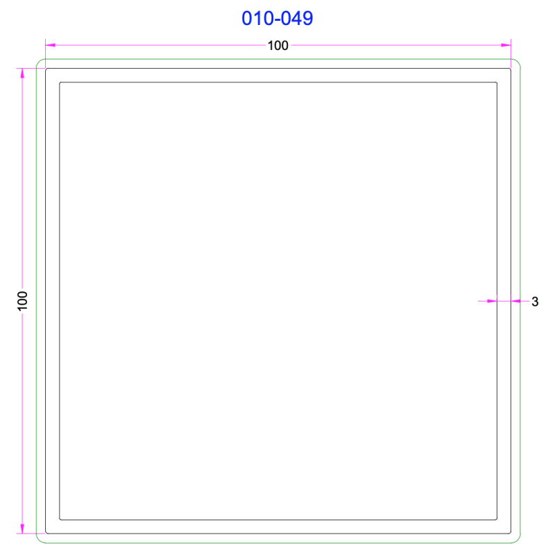 Tube Carré Aluminium 100x100mm
