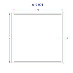 Tube Carré Aluminium 70x70mm
