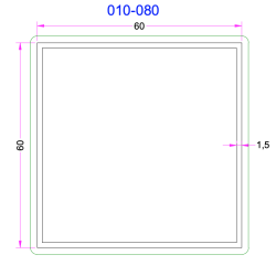 Tube Carré Aluminium 60x60mm
