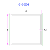 Tube Carré Aluminium 46x46mm