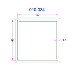 Tube Carré Aluminium 40x40mm