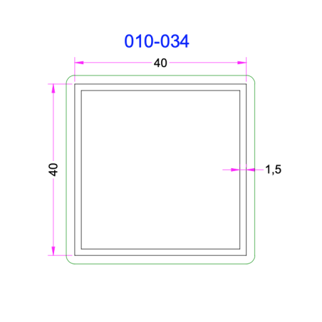 Tube Carré Aluminium 40x40mm