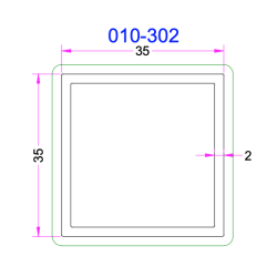 Tube Carré Aluminium 35x35mm