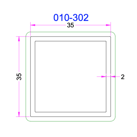 Tube Carré Aluminium 35x35mm