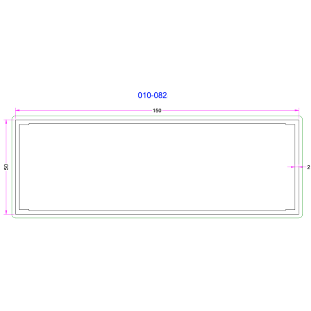 Tube Rectangulaire Aluminium 150x50mm