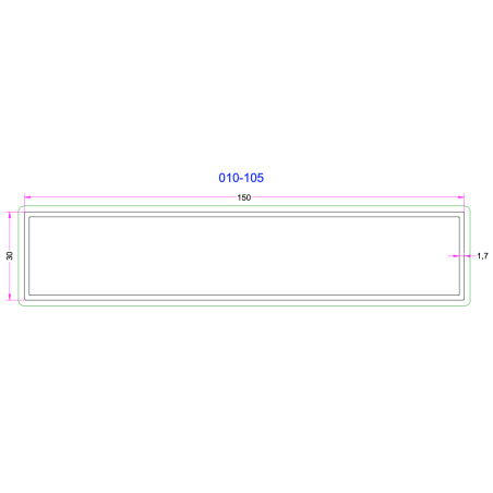 Tube Rectangulaire Aluminium 150x30mm