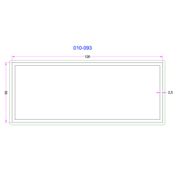 Tube Rectangulaire Aluminium 126x50mm