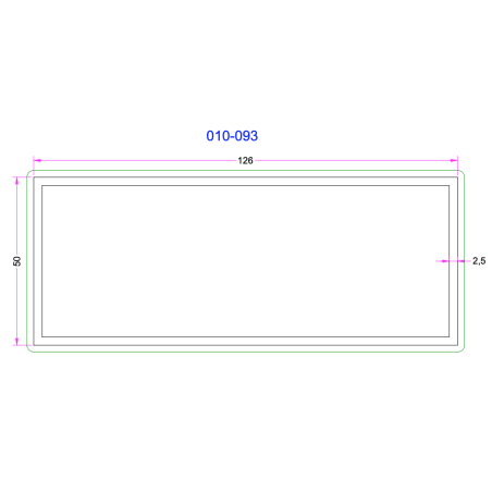 Tube Rectangulaire Aluminium 126x50mm