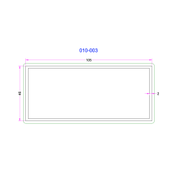 Tube Rectangulaire Aluminium 105x46mm