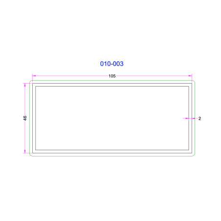 Tube Rectangulaire Aluminium 105x46mm
