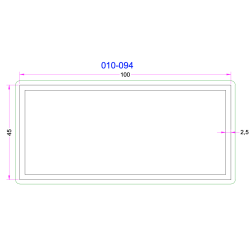 Tube Rectangulaire Aluminium 100x45mm