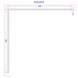 Cornière Aluminium 100x100mm