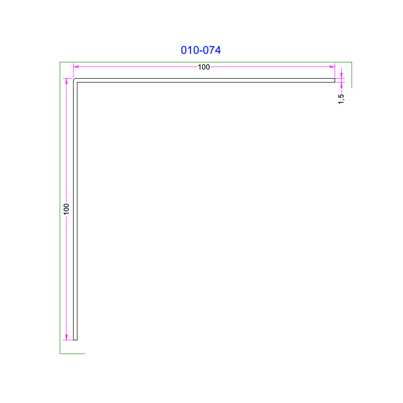 Cornière Aluminium 100x100mm