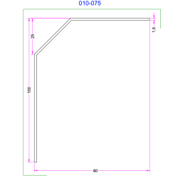 Cornière Aluminium 100x80mm Chanf 25x25