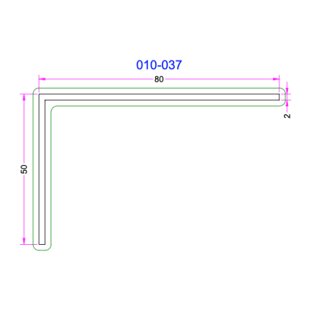 Cornière Aluminium 80x50mm