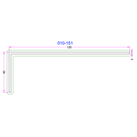 Cornière Aluminium 120x40mm