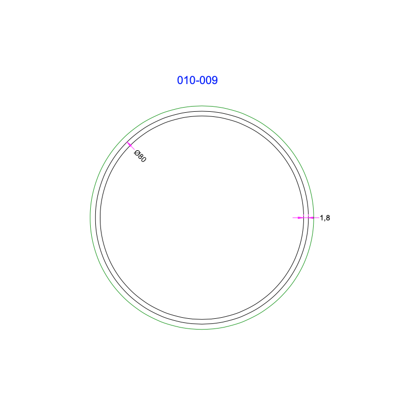 Tube rond Aluminium 80mm