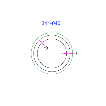 Tube rond Aluminium 30mm