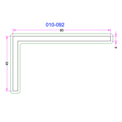 Cornière Aluminium 80x45mm