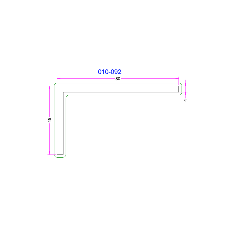 Cornière Aluminium 80x45mm