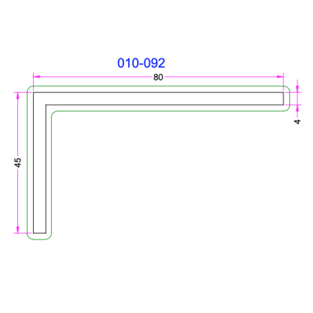 Cornière Aluminium 80x45mm