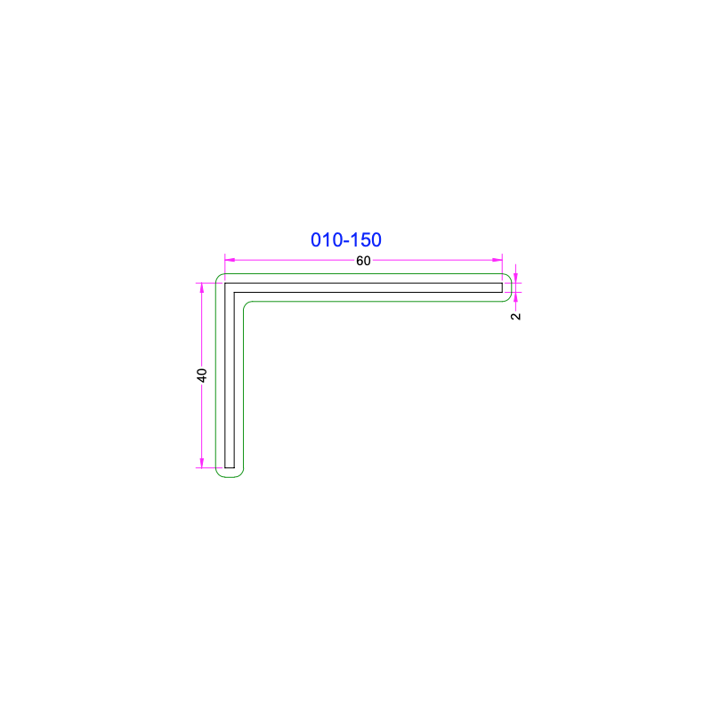 Cornière Aluminium 60x40mm