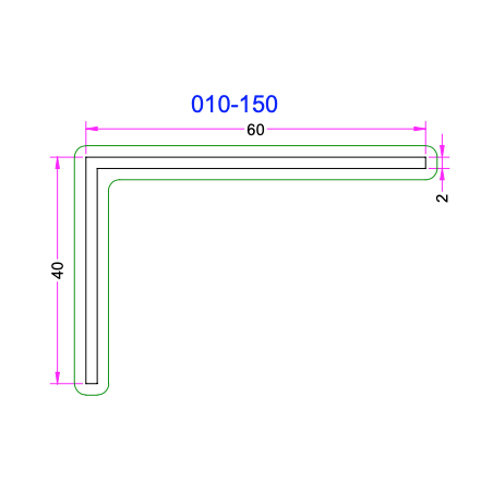 Cornière Aluminium 60x40mm