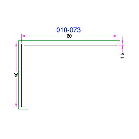 Cornière Aluminium 60x40mm